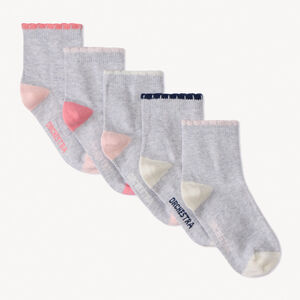 Σετ από 5 ζευγάρια κάλτσες με πολύχρωμες λεπτομέρειες για κορίτσι 