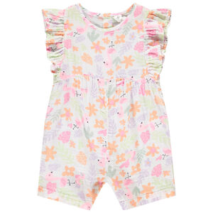 Combi κοντό με βολάν και φαντεζί σχέδιο για bebe κορίτσι 