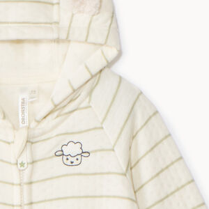 Ολόσωμη ριγέ πλεκτή φόρμα molleton για μωρό 