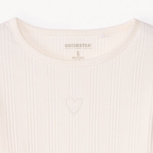 Μακρυμάνικη μπλούζα με κέντημα καρδιάς για κορίτσι 