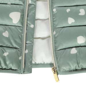 Ελαφρύ μπουφάν με κουκούλα και σχέδιο καρδιές για κορίτσι 