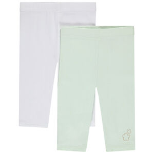 Σετ από 2 μονόχρωμα μακριά κολάν με χρυσό foil print για bebe κορίτσι 