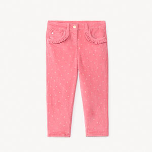 Pantalon velours doublé et imprimé cœur pour bébé fille   Main Pantalon velours doublé et imprimé cœur pour bébé fille