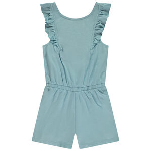 "Μονόχρωμο σορτς με ρυθμιζόμενες τιράντες στην πλάτη για κορίτσι" 