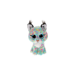 Χνουδωτό Beanie Boos Γατούλα Τιρκουάζ με πολύχρωμες βουλίτσες  15εκ 