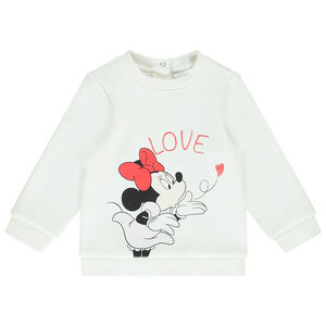 Sweat en jersey contrecollé print Minnie Disney et broderie coeur pour bébé fille Main Sweat en jersey contrecollé print Minnie Disney et broderie coeur pour bébé fille