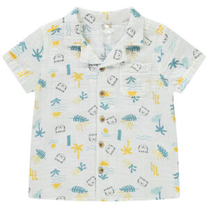 Πουκάμισο κοντομάνικο με print τίγρεις για bebe αγόρι 