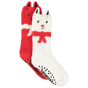 Lot de 2 paires de chaussettes antidérapantes Noël pour garçon Main Lot de 2 paires de chaussettes antidérapantes Noël pour garçon