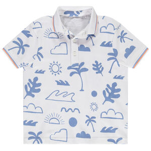 Πολό κοντομάνικο με σχέδιο νησιά για αγόρι 