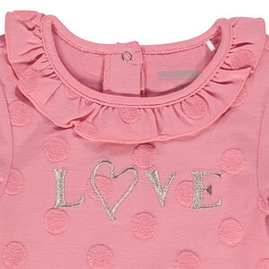 Μπλούζα μακρυμάνικη από jersey με πουά σχέδιο από σφουγγάρι για bebe κορίτσι 