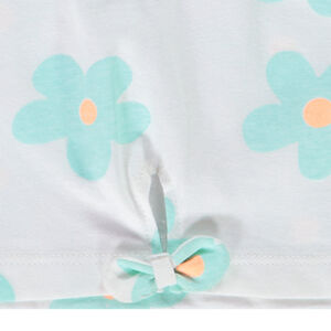 Κοντομάνικο μπλουζάκι με εφέ κόμπου και σχέδιο λουλουδιών για μωρό κορίτσι 