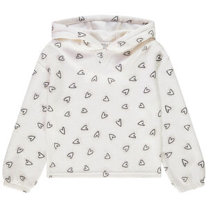 Sweat à capuche imprimé cœurs pour fille Main Sweat à capuche imprimé cœurs pour fille