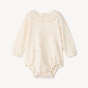 Body manches longues à col claudine brodée pour bébé fille 