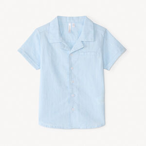 Κοντομάνικη πουκάμισο από υφασμένο καμβά για αγοράκι. 