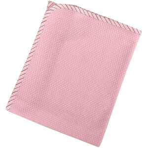 Πάνα Πικέ (80x80) Κόσμος Του Μωρού Ροζ Με Ρέλι Ριγέ Ροζ 