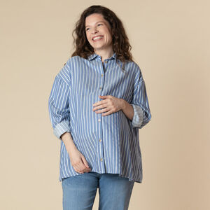 Μακρυμάνικη μπλούζα εγκυμοσύνης και θηλασμού με ρίγες 