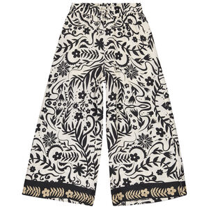 Παντελόνι φαρδιά και ρευστή με floral σχέδιο για κορίτσι 