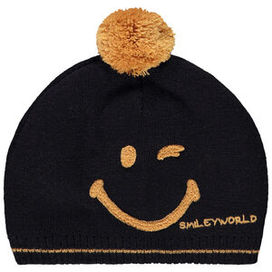 Bonnet en tricot doublé en sherpa Smiley pour garçon 
