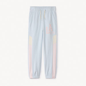 Φαρδύ παντελόνι jogging από φλις με χρωματιστές μπλοκ επιφάνειες για κορίτσι 