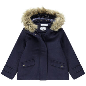 Μαντό από μάλλινη τσόχα με επένδυση sherpa 