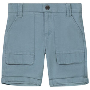 Βερμούδα μονόχρωμη με empiècements και volets για αγόρι 