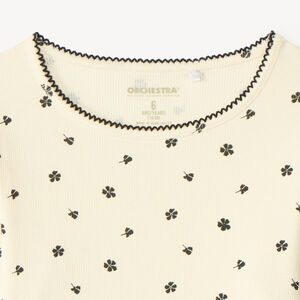 T-shirt à manches longues imprimé fleurs pour fille 