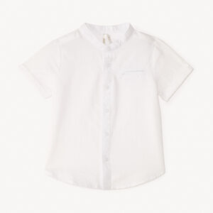 Πουκάμισο κοντομάνικο μονόχρωμο με γιακά mao για μωρό αγόρι 