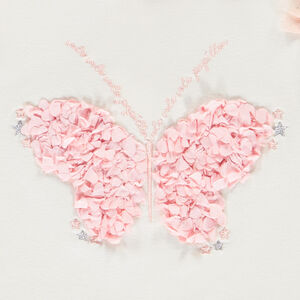 Κοντομάνικο μπλουζάκι με 3D σχέδιο πέταλα για μωρό κορίτσι 