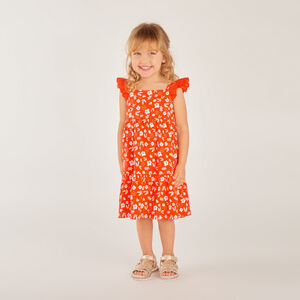 Φόρεμα πλεκτό cloquée με λουλουδάτο σχέδιο για bebe κορίτσι 