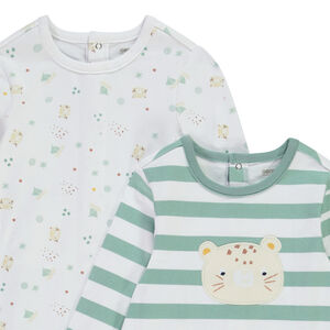 Σετ από 2 φορμάκια σε jersey με print τίγρεις και ρίγες για bebe αγόρι 