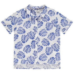 Πουκάμισο κοντομάνικο με σχέδιο φύλλα για αγόρι 