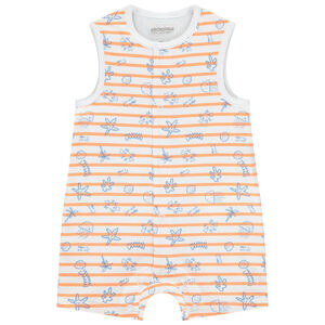 Combi κοντό ριγέ με φαντεζί σχέδιο για bebe αγόρι 