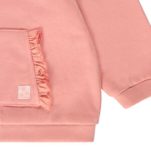 Φούτερ με βολάν και τσέπη καγκουρό για μωρό κορίτσι 