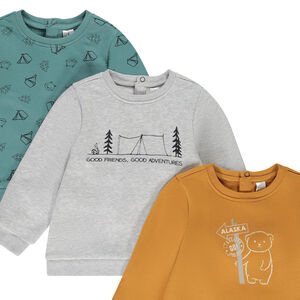 Σετ από 3 φούτερ molleton gratté με σχέδιο φαντεζί για bebe αγόρι 