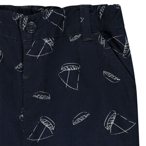 Βερμούδα από πάνινο ύφασμα με σχέδιο βαγονιών για αγόρι  Main Βερμούδα από πάνινο ύφασμα με σχέδιο βαγονιών για αγόρι