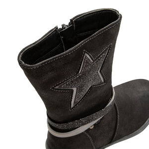 Μπότες με γυαλιστερή επικάλυψη και ασημένιο αστέρι στο πλάι 