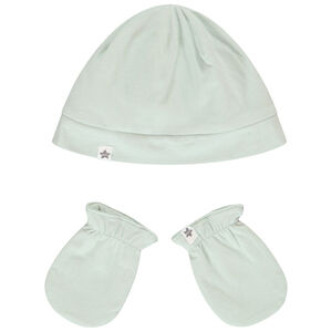 Ensemble bonnet + moufles en jersey uni pour bébé garçon Main Ensemble bonnet + moufles en jersey uni pour bébé garçon