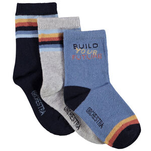 Lot de 3 paires de chaussettes normales fantaisies pour bébé garçon 