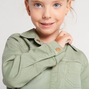 Robe manches longues uni en denim pour fille 