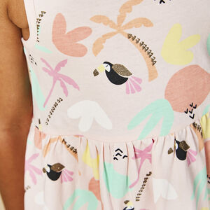 Ρόμπα χωρίς μανίκια με φαντεζί σχέδιο και glitter για κορίτσι 