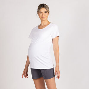 Μπλουζάκι εγκυμοσύνης κοντομάνικο μονόχρωμο 