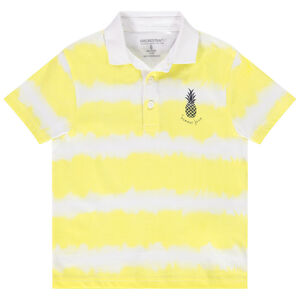 Πόλο κοντομάνικο σε ριγέ jersey tie and dye για αγόρι 