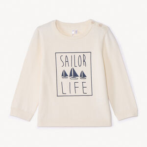 Πουλόβερ πλεκτό με εκτύπωση καραβιών για μωρό αγόρι 