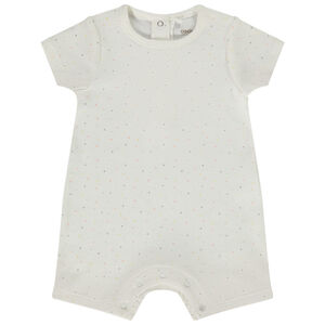 Combinaison courte côtelée imprimé pois pour bébé 