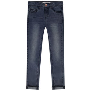 Τζιν skinny μονόχρωμο με jacron για κορίτσι 