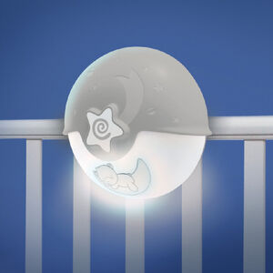 Φωτεινό mobile με ηρεμιστικό φως και προβολέα σε εκρού απόχρωση 