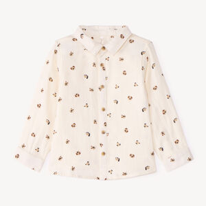 Chemise bébé garçon en toile imprimée chiens 
