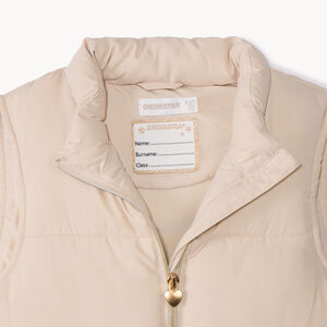 Αμάνικο καπιτονέ υφασμάτινο μπουφάν μονόχρωμο για κορίτσι 