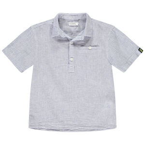 Πουκάμισο κοντομάνικο από πάνινο ύφασμα για αγόρι 