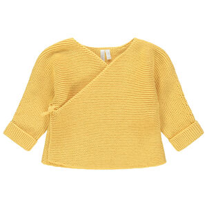 Γιλέτ πλεκτό μονόχρωμο από βαμβάκι για μωρό αγόρι 